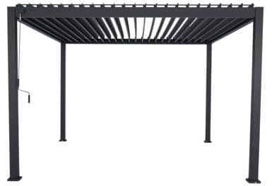 MIRADOR Pergola 111 Deluxe 3,6x4 m Aluminium Anthrazit verstellbares Lamellendach Garten Terasse Pergola Winterfest Stabil Pavillion