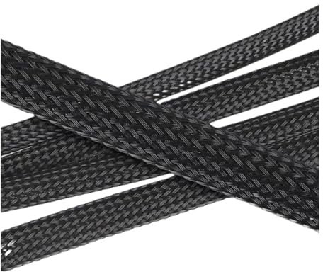 PET Black Cable Sleeve 6/8/10/16/20/30mm Insulated Braided Sleeving Data Line Protection Wire Cable Flame-Retardant Nylon Tube(12 mm,1 Meter)
