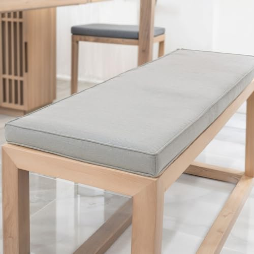 YFHT Bankauflage 100x40x5cm waschbares Bankkissen aus Leinen mit Rutschfester Unterseite und Paspel, Sitzkissen für Gartenbank, Terrasse, Innen Fensterbank, Flurbank, Rattanstühle usw