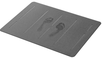 SURPBOX Diatomaceous Earth Stone Bath Mat, 24 x 15 Non-Slip Super Absorbent Diatomite Mat for Bathroom, Quick Dry Floor Mat Easy to Clean, Dark Grey