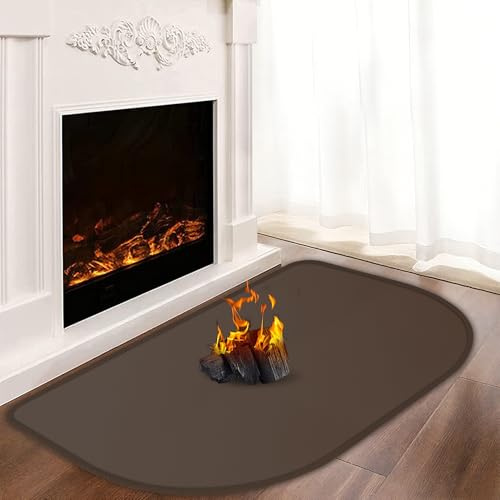 Khongoo Tapis ignifuge pour cheminée, 120 x 80 x 0,1 cm, tapis ignifuge pour cheminée, tapis ignifuge pour poêle à bois, tapis de cheminée protecteur pour sols et tapis contre les étincelles et les