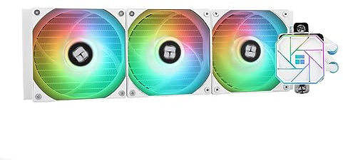 TR-Thermalright Aqua Elite 360 Weiß V3 CPU Wasserkühlung Komplett-360 Spezifikation AIO PC Kühler,3x120mm ARGB Kühlventilator,Einfache Installation,Kompatibel mit AM5/AM4, LGA1851/1700/115X/1200/2011