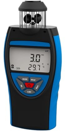 Cup Anemometer Handheld Air Flow Meter, Wind Speed Data Logger w/Barometer Measure Wind Velocity/Temperature/Altitude/Humidity