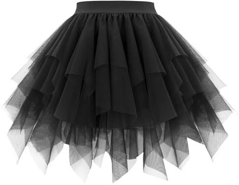 OBBUE Damen Karneval Tüll Rock 1950er Rockabilly Tütü | Petticoat Unterrock, Ballett Tütüs, Halloween Kostüm, Festivals Christmas Partei Tüllrock, Abschlussfeier, Tanzrock