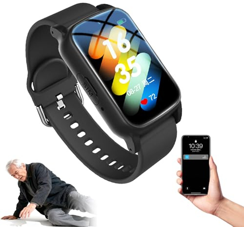 DHsdlpLU Montre Intelligente pour Seniors Agée Montremontre Connectée Senior De Chute Traceur pour Personnes Âgées Suivi GPS en Temps Réel Bracelet Personne Agee Black