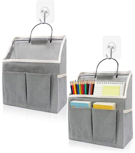 Zyluniy 2 Stück Hängeorganizer, 23 * 31CM Hängende Aufbewahrung Tasche Hohe Kapazität Wandorganizer mit 3 Fächern für Schlafzimmer, Büro, Wohnmobil