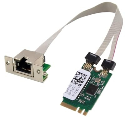 Tarjeta LAN Ethernet M2 A/E a RJ45, Adaptador de Red de Puerto COM, Llave M.2 A + E, Chip RTL8125B, Tarjeta de Red Gigabit de 2,5G/1G/100Mbps