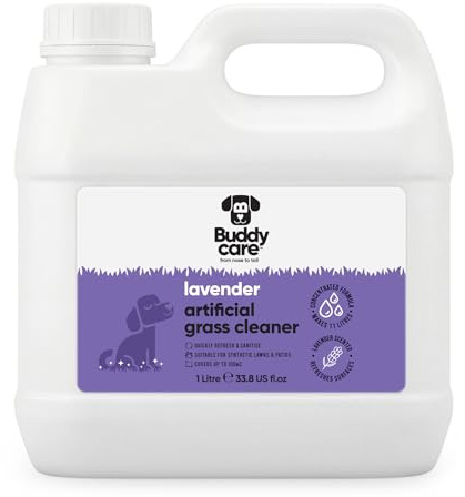 Buddycare Artificial Grass Cleaner Concentrate - Lavender Scent - 1L - Outdoor Surface Cleaner for Synthetic Lawns & Patios, Fast Acting Odour Remover & Sanitiser, Makes 11L, Covers up to 100m²