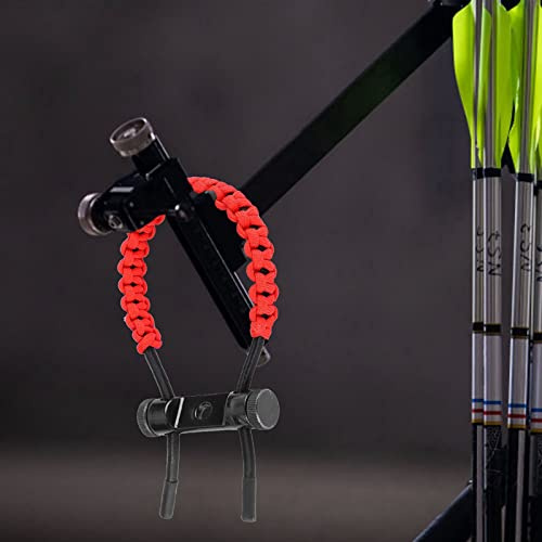 Cosiki Corde de Poignet Confortable pour équipement de Tir à l'arc pour Un Meilleur Contrôle du Tir et Une Saisie Facile de l'arc, Adaptée à la Plupart des Arcs – Cordon en Polyester Réglable (Rouge)