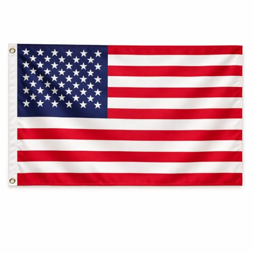Drapeau État Unis 60 x 90 cm – Drapeau étoilé rouge, blanc et bleu avec Œillets – Polyester 110 g Résistant – Utilisation Intérieure et Extérieure