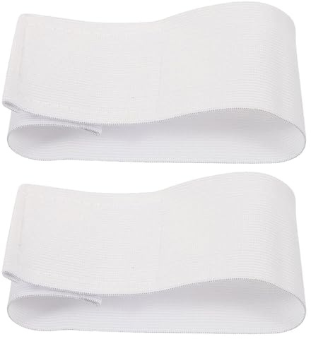 GALPADA 2 Stück Verstellbare Kapitänsbinde für Fußball und Basketball aus Elastischem Nylon mit Weißer Blanko Oberfläche zum Individuellen Gestalten für Jugendfußball