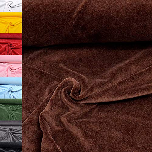 MAGAM-Stoffe Stella Nicki Stoff uni Oeko-Tex Meterware 50cm (26. Schoko-Braun)