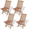 vidaXL Massivholz Teak 4X Gartenstuhl Klappstuhl Holzstuhl Stuhl Hochlehner