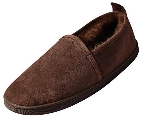 Hollert Damen & Herren Lammfell Hausschuhe Hubert BRAUN Fellschuhe 100% Merino Schaffell Echtleder Gummisohle warm atmungsaktiv Schuhgröße EUR 44