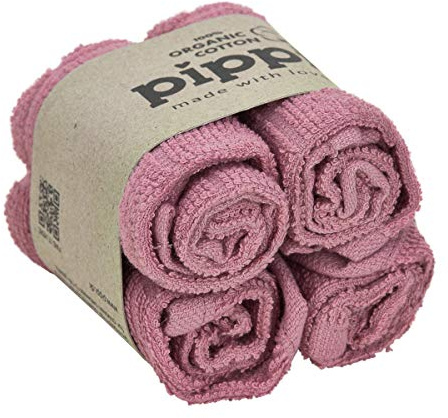 Pippi Waschlappen 4er Pack ORGANIC Waschtücher aus Frottee (oldrose)