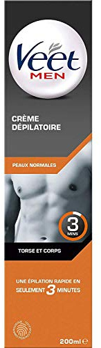 VEET Crema depilatoria para hombre, piel normal, 200 ml, lote de 5