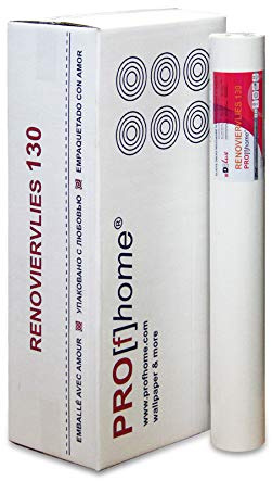 Profhome Renoviervlies 130g 399-130-X Malervlies Reparaturvlies Anstrich-Vlies Vliestapete zum Überstreichen FSC® MIX CREDIT Nr. TSUD-COC-001718-KR, 399-130-X:399-130-6/6 x 25 m x 0.75m = 112.5 m²
