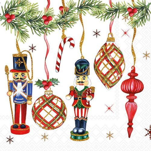 Ambiente 20 Serviettes Casse-Noisette NOËL 33X33CM Rouge