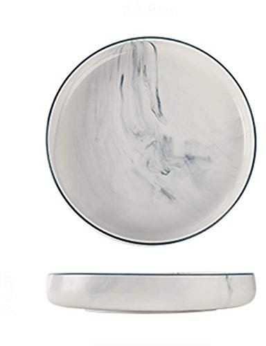 SGSG Platos para Ensalada de cerámica de mármol | Vajilla Redonda de Porcelana Aperitivo o Pan clásico sólido Ideal para Uso Diario