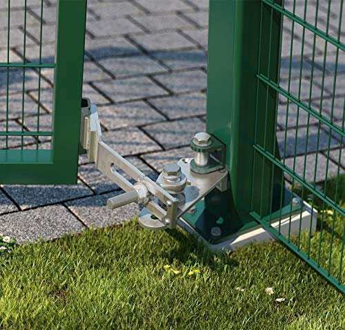 LOCINOX EXCENTRO Steigbandset für Tore mit 2–35% Steigung bis 150 kg | 180° Öffnungswinkel | Links & rechts verwendbar | Für ansteigende Zufahrten | Einstellbare Torführung | Robuste Konstruktion