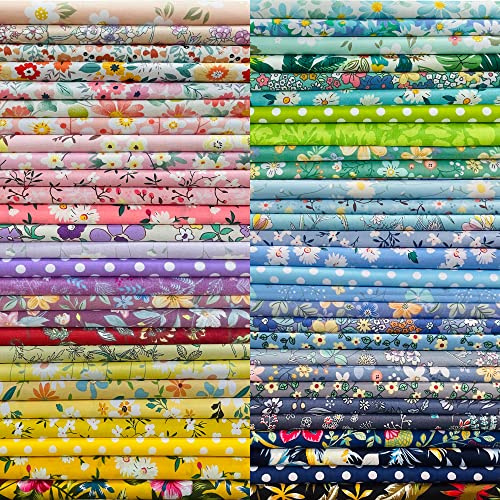 NewAmishQuilt 8 x 8 25 PCS 100% Cotton Sateen Fabric Bundles for Quilting & Sewing, Multicolor Assorted Patchwork