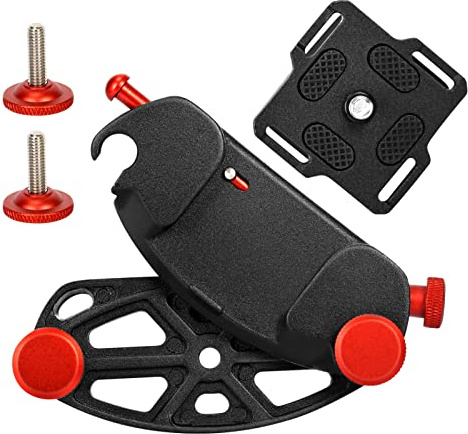 QKFON Kamerarucksack Clip, Metall Kamera Halterung mit 1/4in Schrauben und Gürtelclip für Kamera Bund und Rucksack