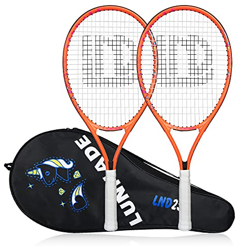 LUNNADE Tennisschläger für Kinder Junior, 19/21/23/25 Zoll Jugend Tennisschläger mit Abdeckung, geeignet für Anfänger Jungen und Mädchen Alter 3-12