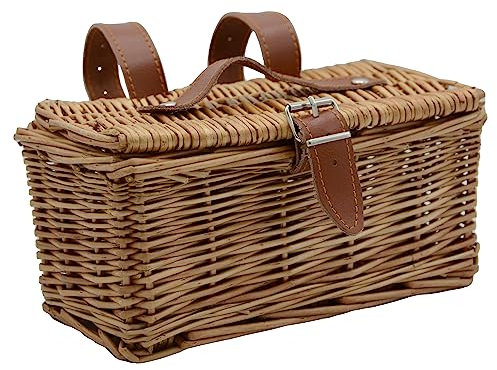 UNUS Garden Kleiner Weidenkorb für Fahrräder, vorne am Lenker, praktischer Mini-Fahrradkorb für Tasse, Handy oder Portemonnaie aus natürlicher Weide
