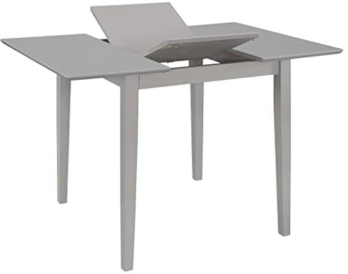 Homgoday Esstisch Ausziehbar Grau (80-120) x80x74cm MDF Küchentisch Esszimmermöbel für Zuhause, Büro, Café & Restaurant