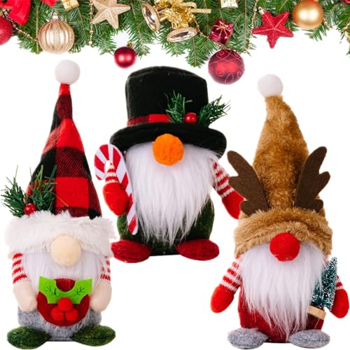 Yueser Weihnachtswichtel Figuren, Plüsch Wichtel Figuren 3er Set Wichtel Weihnachten Weihnachts Wichtel Deko Weihnachtswichtel Weihnachtsdeko Süße Gnom Zwerg Geschenke für Weihnachten Hirschgeweih Hut