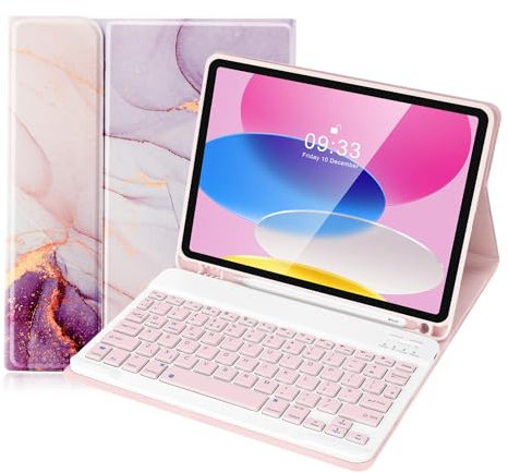 Lively Life Étui Bluetooth avec clavier et souris pour iPad 11e génération A16 11 2025, 10e génération 2022, coque amovible sans fil, porte-stylo