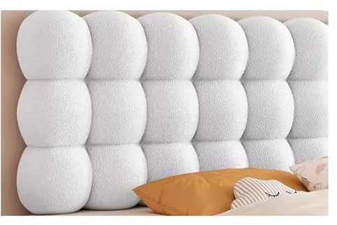 XILYZMO Wandpaneel Gepolstert, Rückenlehne Positionierung Unterstützung Polsterkissen, Schallisoliert Schälen Stock Kopfteile, Bettruhe Lektüre Kissenpolster Für Fernsehen(B-White,150x60cm)