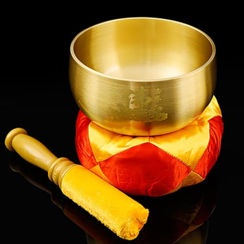 TT-YEC Juego De Cuencos Tibetanos (Incluye Almohadilla De Anillo Y Palo De Cuenco), Cuenco De Música De Metal Hecho A Mano, Equilibrio De Chakras, Oración,7 Inches (d)
