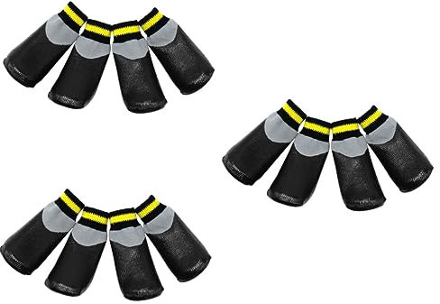 YARNOW 3 Sets - Hundeschuhe Booties Socken Für Hunde Welpen Pfoten Schuhe Größe 5 Schwarz