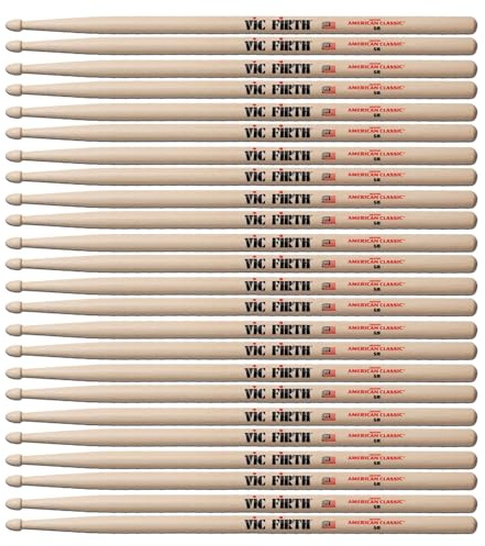 Vic Firth American Classic 5B Drumsticks VIC-12X5B, 12 Paar