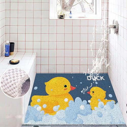 Pevfeciy Groß Duscheinlage rutschfest 100x150cm Duschmatte rutschfest mit Tiermotiv Antirutschmatte dusche Weiche Bequeme PVC-Luffa für Nassbereiche, Anti-Schimmel Hohe Wasserdurchlässigkeit
