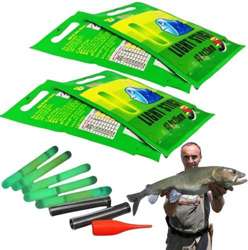 IATAHI Glow Sticks Pêche,Bâtons Lumineux Canne À Pêche,Lumière De Pêche Nuit,Lumières Bobber De Pêche,Bâtons Lumineux Pêche Nuit,Bâtons Lumineux à Craquer pour la Pêche