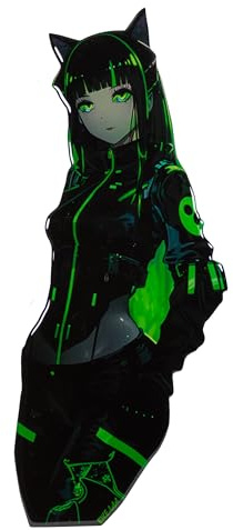 Tankpad Anime Cat Girl Dunkel Grün Lackschutz Autoaufkleber Dekosticker X509651