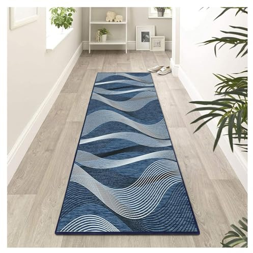 Siunwdiy Marineblau Teppich Läufer Flur,küchenläufer rutschfest waschbare 60X100cm AbstraktesKüchenteppiche,Teppich für Wohnzimmer Büro Schlafzimmer,Weihnachts deko Teppichläufer