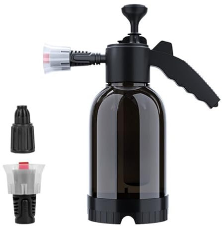 Car Foam Sprayer, 2L Portable Wash Foam Pump Spray Bottle with Replacement Nozzle,Multipurpose Handheld Pressure Water Pump Sprayer for Car Cleaning,Garden Plants Watering (Black)