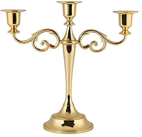 Kerzenständer Gold Candelabra Gold Kerzenvase Fer Forge Kandelaber Für Spitzkerzen 3-armiger Weihnachtsdekoration Hochzeitsfeier Wohnzimmerdeko Metallverarbeitung