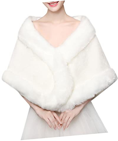 DEARMAMY Scialle Da Sposa Morbido Accessorio Elegante Per Abiti Da Sposa Mantello Caldo Invernale Spalle