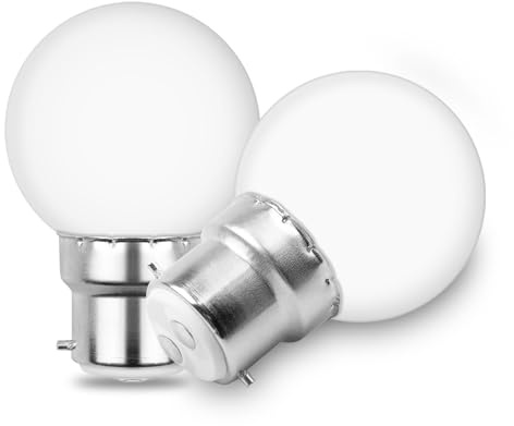 BROLSKUN Bayonet Light Bulbs B22 LED Bulbs Warm White 4000K 3W 40W Equivalent 300LM P45 (G45) Golf Ball Energy Saving Light Bulbs 230V Non-Dimmable, Pack of 2
