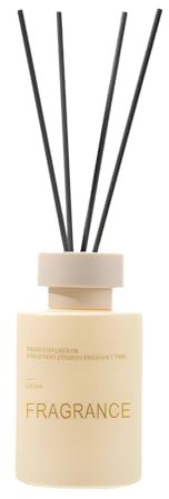 CHDGSJ Rattanstäbchen-Diffusor-Set, 120 ml (4 FL oz) Duftdiffusor mit 5 Stäbchen für Badezimmer, Schlafzimmer, Lufterfrischer, Raumduft, Rattanstäbchen-Diffusor für Büroregal-Dekor(White Peach)