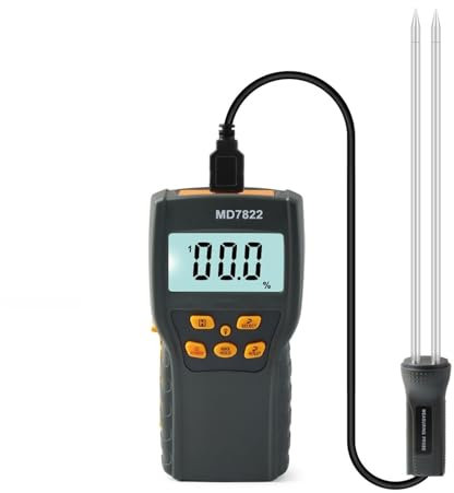 Probador de humedad digital Medidor digital de humedad de granos, termómetro for alimentos, probador de humedad, higrómetro de sonda larga, analizador, detector de agua, probador for arroz y frijoles