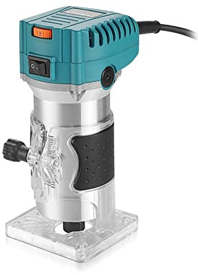 Fresadora de madera Enrutador de madera de 800w, recortadora eléctrica, máquinas de carpintería, herramientas de recortadora Manual de carpintería eléctrica, cortadora de madera de 15 uds(6G 800W L)