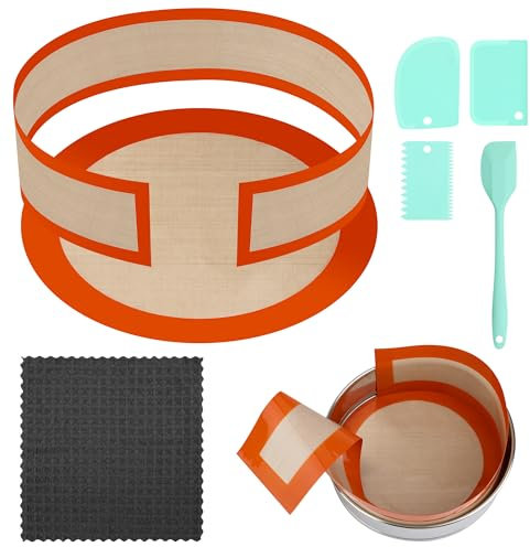 Tapis en silicone pour moule à charnière de 22,9 cm, kit de revêtement en silicone, empêche le gâteau de coller au fond et sur le côté, kit de tapis de protection pour moules à cheesecake