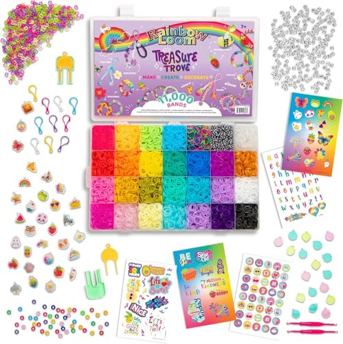 BANDAI – Rainbow Loom Treasure Trove – Kreatives DIY-Armband-Kit – 11.000 Gummibänder, Zubehör & Aufbewahrungsbox – Geschenkidee für Kinder – Kreatives Geschenk – Spielzeug ab 7 Jahren – CD0141