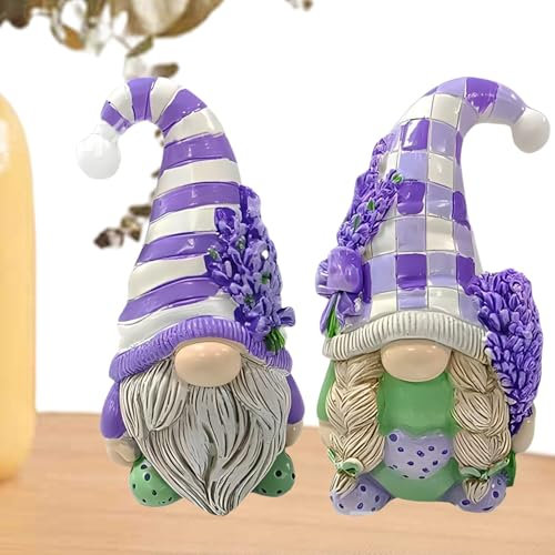 Acunny Figuras de gnomo, estatuas de gnomo de resina, resina de arte de patio en miniatura - Exquisito pequeño paisaje al aire libre enanos figuras accesorios para sofá estantería patio