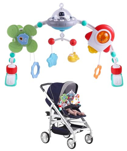 DigHealth Baby Kinderwagen Spielzeug Spielbogen, Kinderwagenkette Spielzeug mit Babyrassel und Windmühle, Babyspielzeug zum Aufhängen für Babys und Kleinkinder 0 3 6 9 12 Monaten